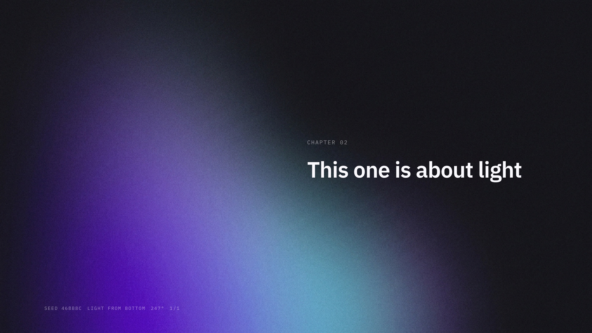 A single light: same rule, a different light